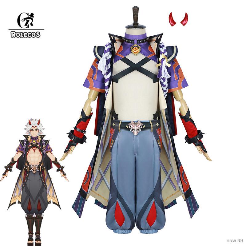 อะนิเมะยอดนิยม ROLECOS Game Genshin Impact Arataki Itto Cosplay Costume ...