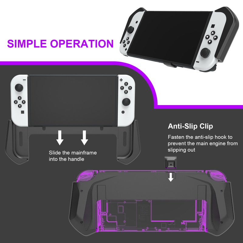 WU Integrated Host Grip Pluggable Base Non-Slip Grip Holder ที่ถอดออกได้สําหรับ Switch OLED Console 
