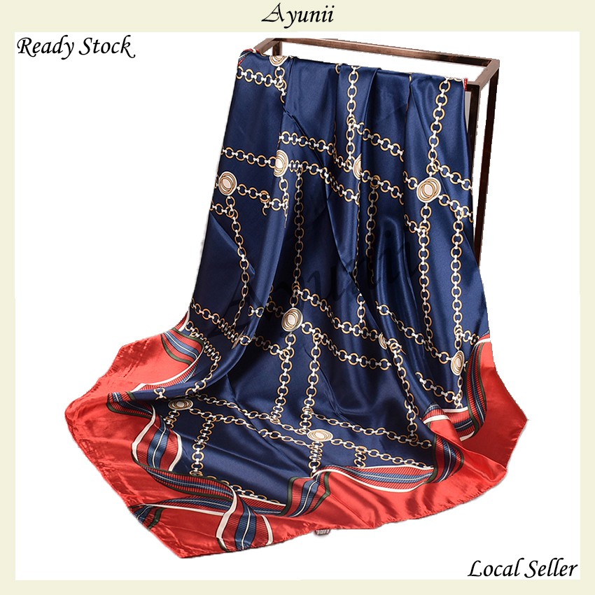 Ayunii Tudung Hijab Bawal Satin Scarf 90cm x 90cm (P668, P669)