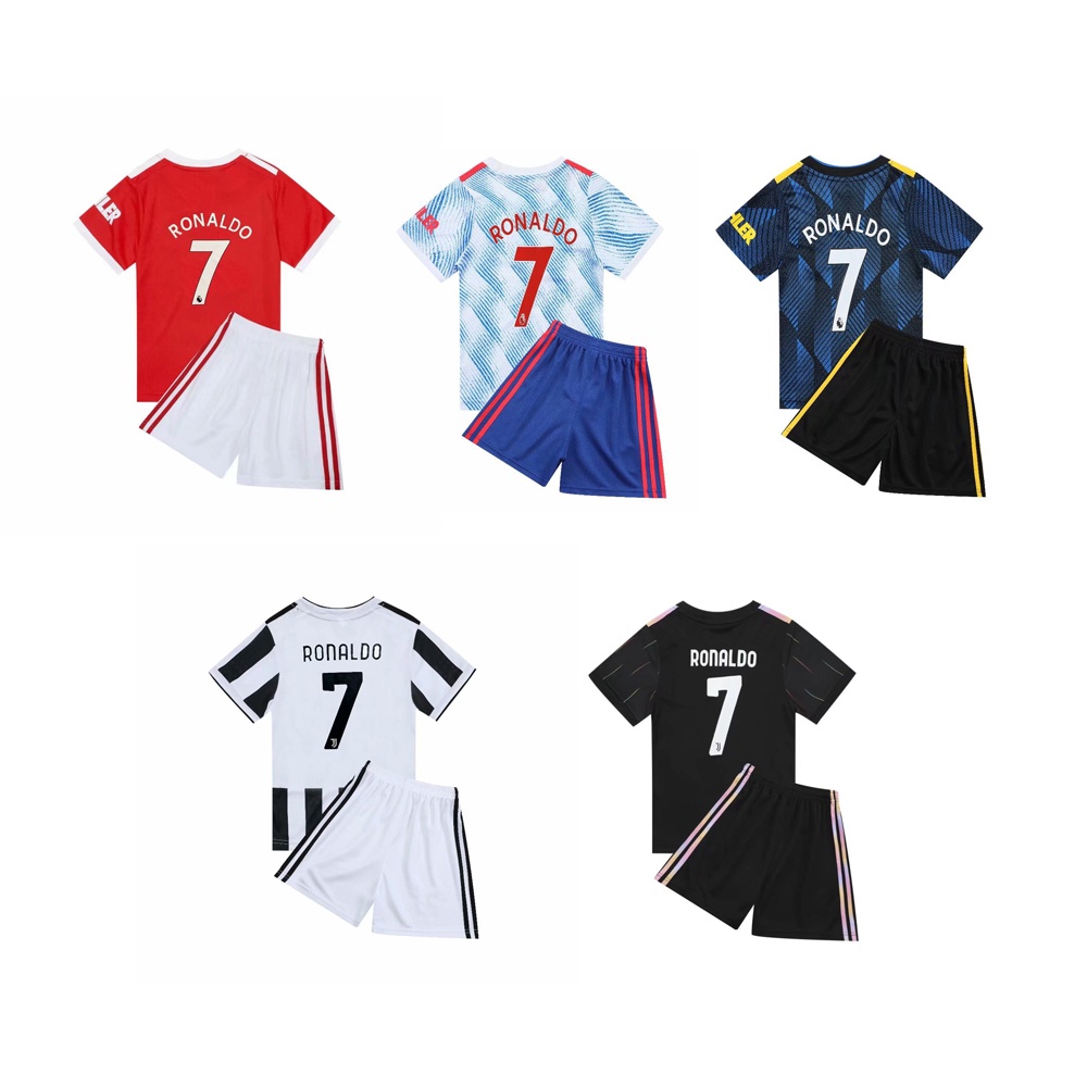 โรนัลโด้ เลขที่.7 เสื้อเจอร์ซีย์สําหรับเด็กเด็กเด็กชายหญิงฟุตบอลฟุตบอลเสื้อผ้าชุด