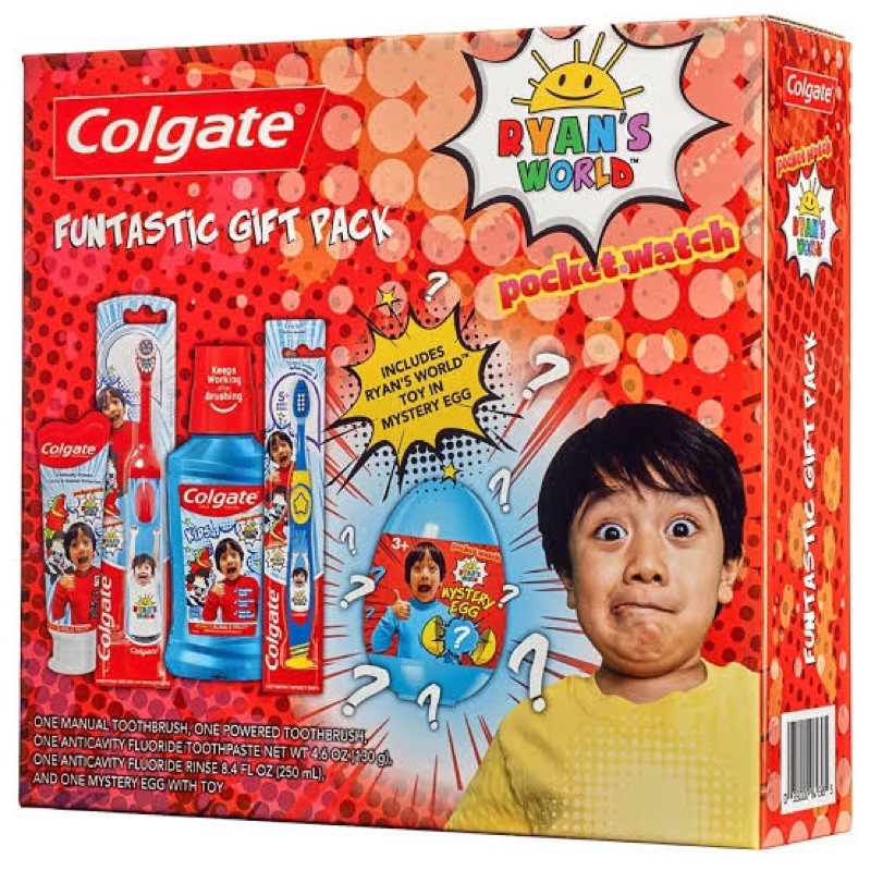 Colgate Kids Ryan's World Funtastic Gift Pack Toothpaste &amp; Battery Powered Set