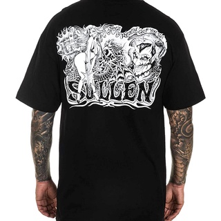 เสื้อยืดสีขาวเสื้อยืดแขนสั้น ผ้าฝ้าย ลาย Sullen Palladium สไตล์เรโทร สําหรับผู้ชายS-4XL