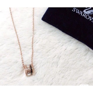 [ของแท้] Swarovski สร้อยคอเงิน 925 ประดับลูกปัดสามวงแหวน เครื่องประดับแฟชั่น