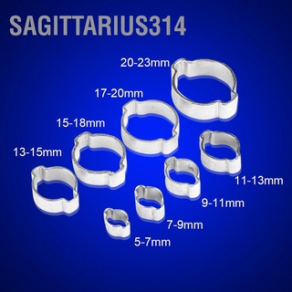 Sagittarius314 แคลมป์หนีบท่อ สเตนเลส ชุบสังกะสี สองหู 5-23 มม. สําหรับท่อน้ํามันเบนซิน Fule 10 ชิ้น