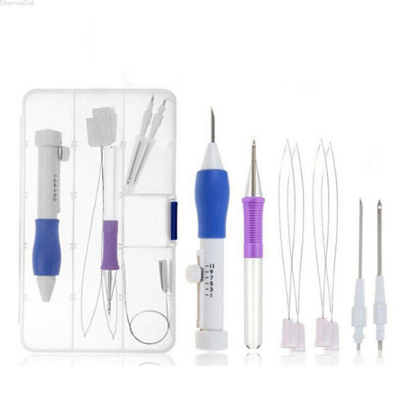 Dharma New DIY Magic Embroidery Pen Set Punch Needle Stitching Knitting ...