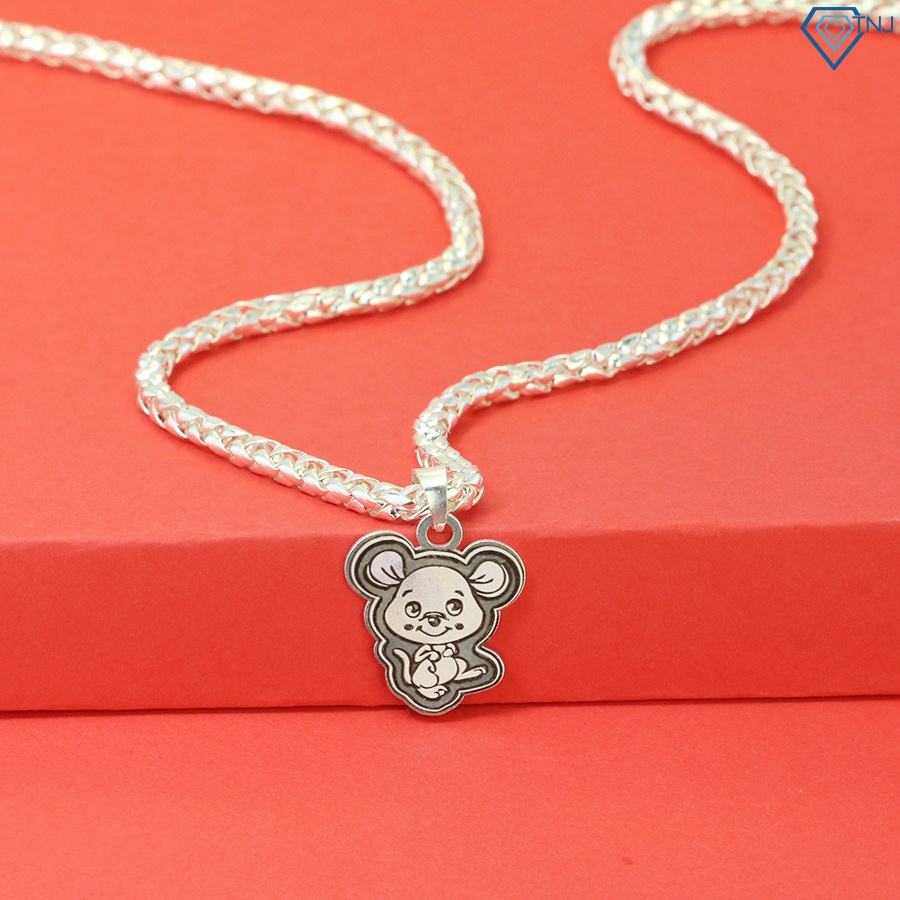 สร้อยคอเงินสําหรับเด็ก รูปเมาส์สลักชื่อ DCT0064 TNJ Jewelry