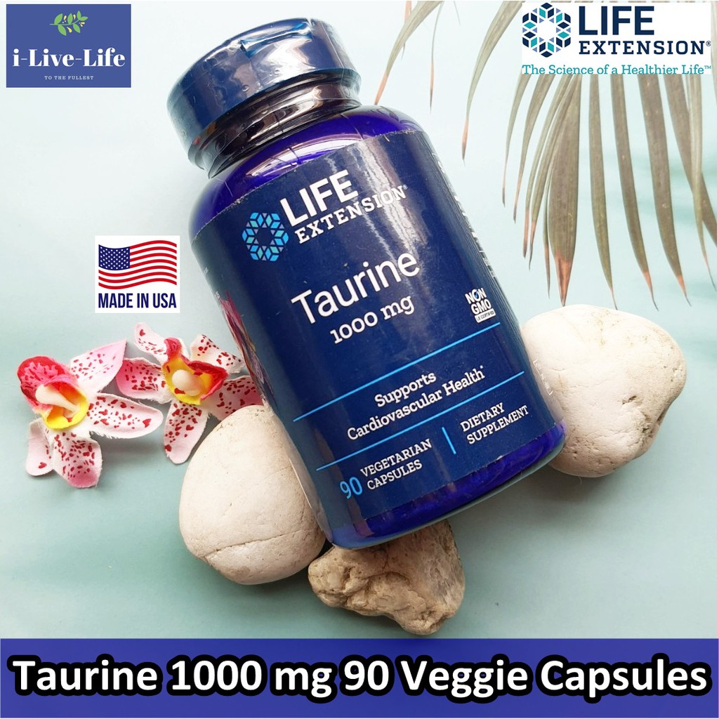 Life Extension - Taurine 1000 mg 90 Veggie Capsules ทอรีน