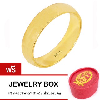 Tips Gallery แหวน Classic  เงินแท้ 925 หุ้ม ทองคำแท้ 24K รุ่น Classic Eternity Timeless ring Design TRS063