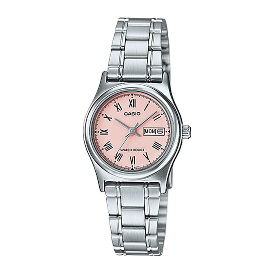 Casio Standard นาฬิกาข้อมือผู้หญิง สายสเตนเลส รุ่น LTP-V006,LTP-V006D,LTP-V006D-4B - สีเงิน