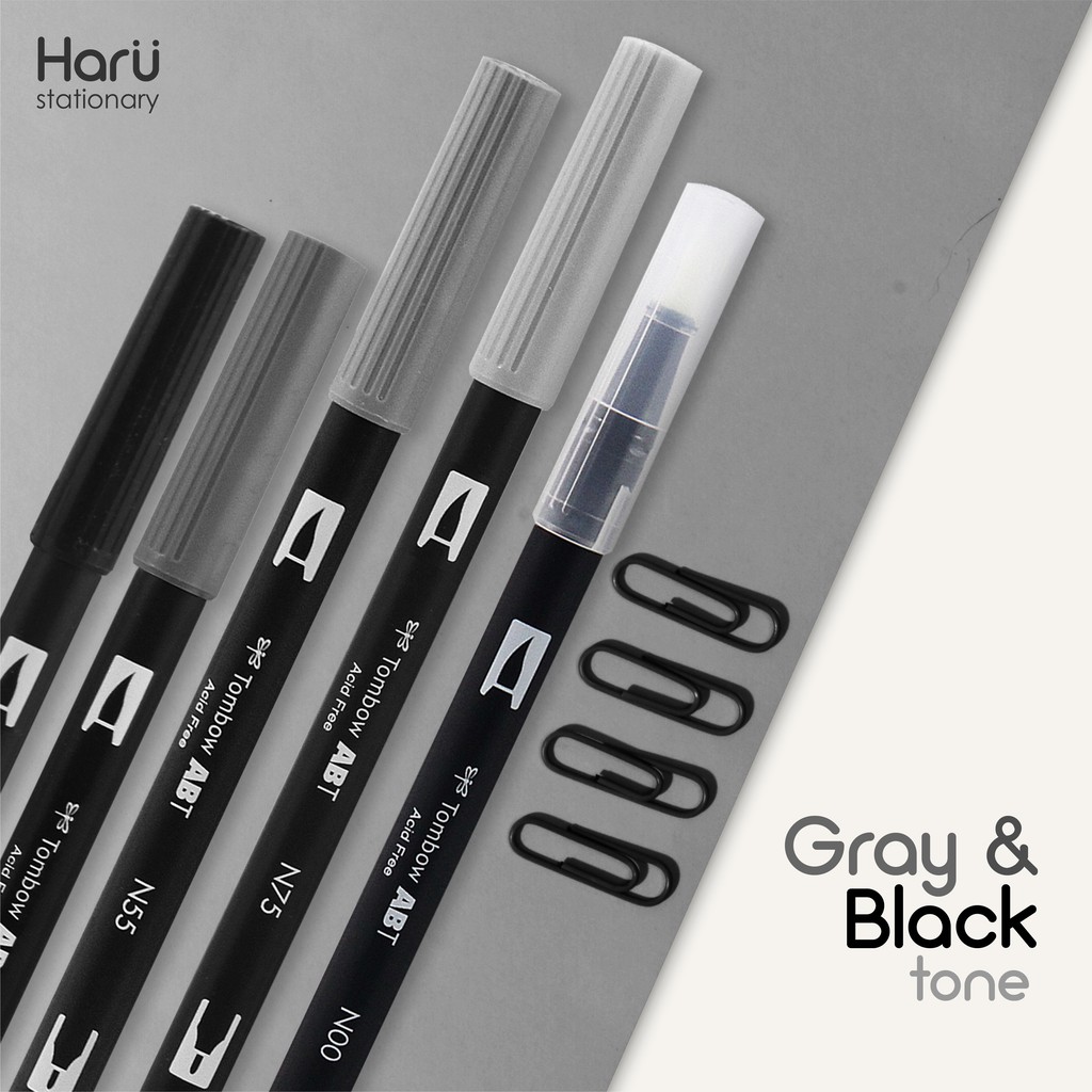 ปากกาพู่กัน TOMBOW Dual Brush Pen (Gray & Black Tone)(รหัส N15 - 95 )