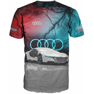 ใหม่ เสื้อยืด พิมพ์ลาย Audi Quattro Sports RS Line Top Speed F1 Motor Racing Car Racer T