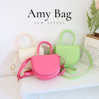 [พร้อมส่ง] Amy bag กระเป๋าสะพายใบจิ๋ว กระเป๋าถือใบจิ๋ว ปรับสายได้ ถอดสายได้ มี 3 สี