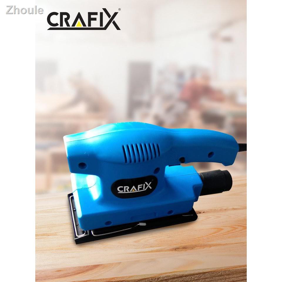 ☌✉CRAFIX เครื่องขัดกระดาษทรายไฟฟ้า อุปกรณ์งานช่าง ใช้สำหรับขัดเหลี่ยม ลบรอยชิ้นงานและวัสดุต่างๆ CRAF