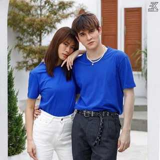 Expogarment เสื้อยืด คอกลมคอวี คอตตอน100% สีพื้น (แดง น้ำเงิน เขียวหัวเป็ด เหลือง) ไร้ตะเข็บข้าง S-2XL หดเกิน3%คืนเงิน