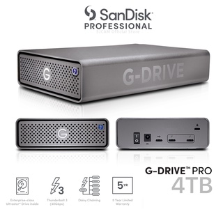 SanDisk Professional G-DRIV 4TB G-DRIVE PRO Enterprise-Class Desktop Drive, Thunderbolt 3 (20Gbps), USB-C (5Gbps), 7200RPM Ultrastar Drive Inside  HDD ฮาร์ตดิสก์ ประกัน Synnex 3 ปี (SDPH51J-004T-SBAAD)