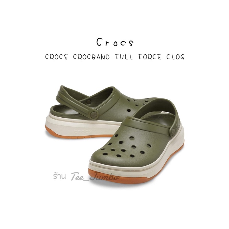 รองเท้าแตะ CROCS CROCBAND Full Force Clog (size4-11) หัวโต สีเขียว 😈🔥🌻🌈🌵