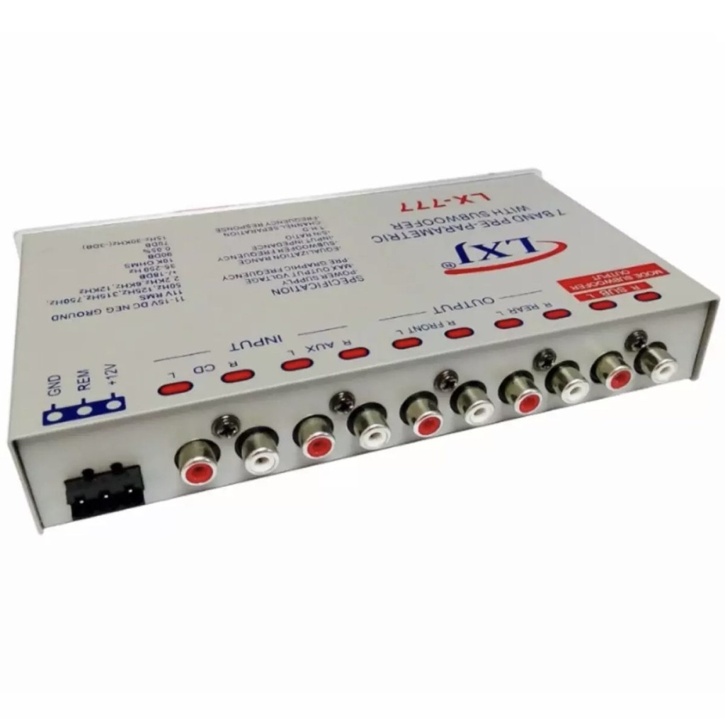 ปรีแอมป์รถยนต์7แบนด์ P-R-E With SUB Woofer - Silver Model L-X-777