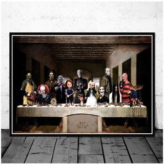 โปสเตอร์ผ้าใบ พิมพ์ลาย The Last Supper Horror Alfred Hitchcock สไตล์โมเดิร์น สําหรับตกแต่งผนังบ้าน