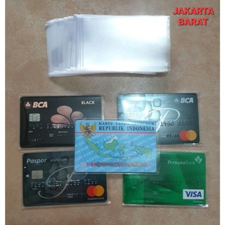 100 Lembar PLASTIK MIKA PELINDUNG KARTU ATM ETOLL DLL