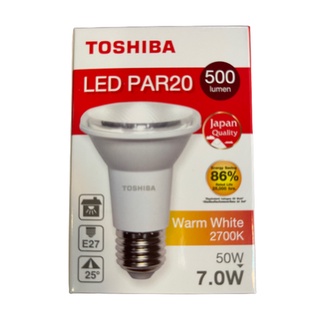 Toshiba โตชิบา หลอดสปอร์ตไลท์  สีวอร์ม  LED PAR20 7W E27