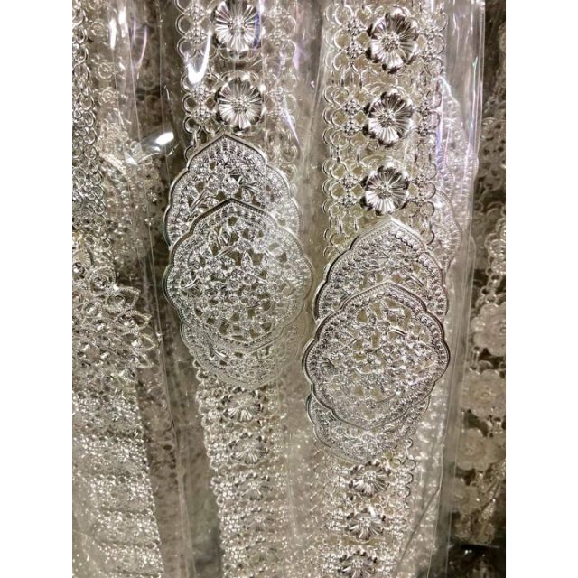 เข็มขัดเงินสายลายดอกไม้ หัวลายโบราณ เข็มขัดชุดไทย