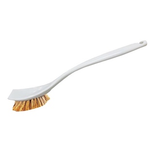 แปรงขัดกะทะ ขนทองเหลือง NCL สีขาว  แปรงขัดอเนกประสงค์  Pan brush, brass bristles, NCL white