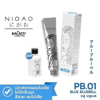 💄พร้อมส่ง NIGAO Hair Color PB.01 (นิกาโอะ ครีมเปลี่ยนสีผม สีย้อมผม บลู บลูเบล)