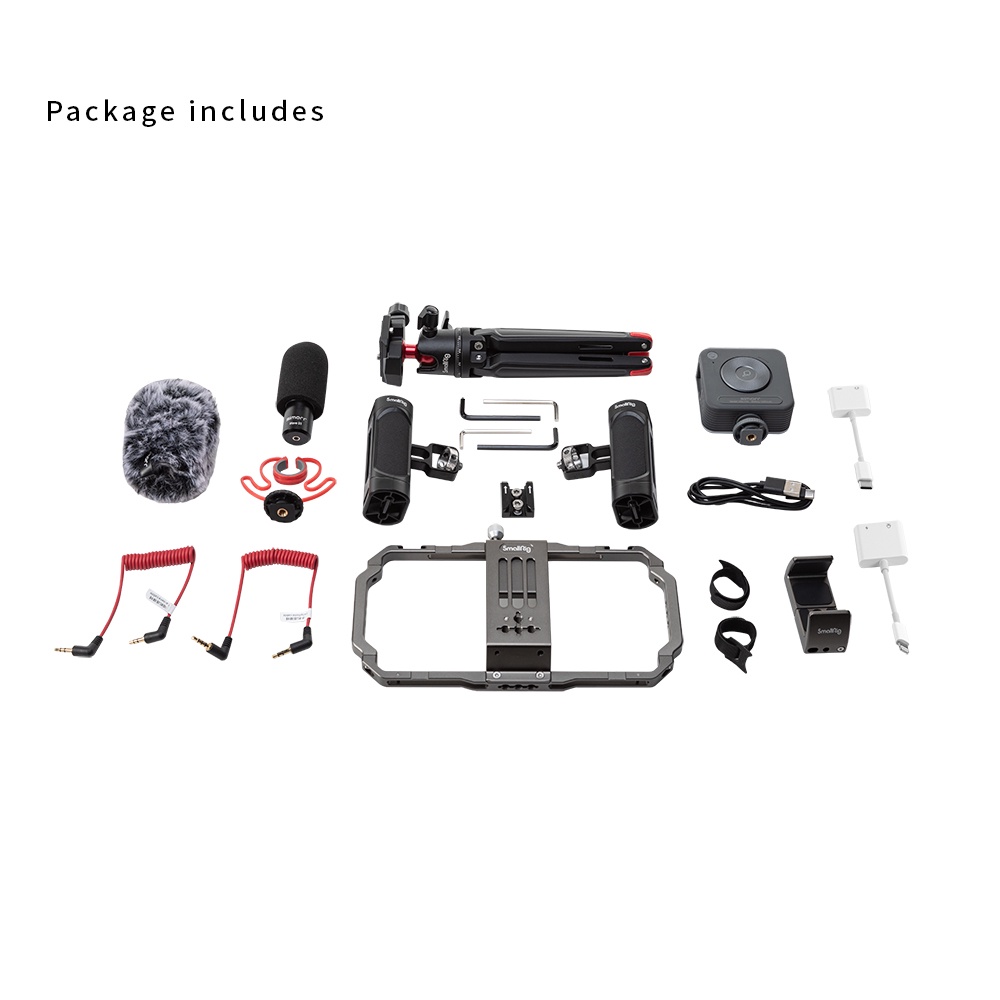 Smallrig ชุดอุปกรณ์วิดีโอโทรศัพท์มืออาชีพสําหรับ Vlogging & Live Streaming 3384B