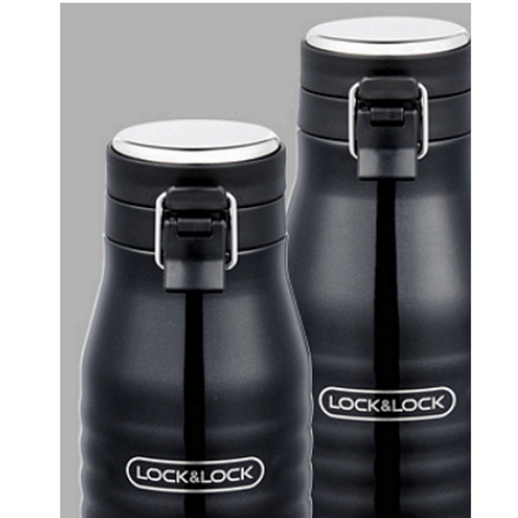LocknLock กระบอกน้ำเก็บอุณหภูมิ Wave Bottle ความจุ 460 ml. รุ่น LHC4149BLK