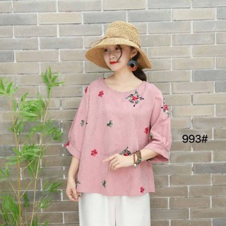 🎀เสื้อคอกลม แขน 3 ส่วน เนื้อผ้า Cotton ญี่ปุ่น สีสัน Colourful ต้อนรับ Summer เรยค่ะ เนื้อผ้าดี สวมใส่สบาย ใส่ไม่ร้อน💰
