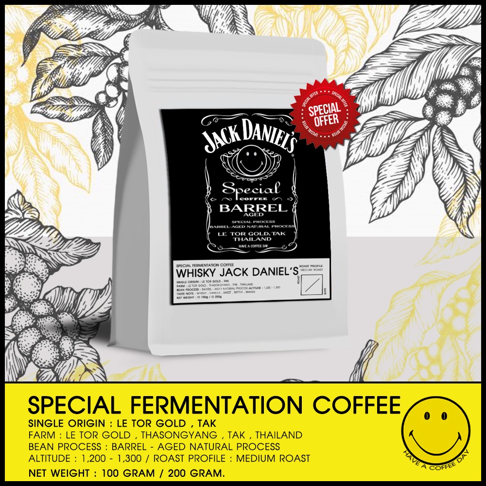เมล็ดกาแฟวิสกี้แจ็คแดเนียล 🥃 MEDIUM ROAST l WHISKY JACK DANIEL’S l BARREL-AGED NATURAL PROCESS l SPE