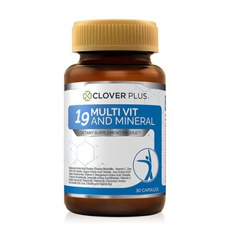 Clover Plus 19 Multivit and Mineral วิตามินรวมและแร่ธาตุ 19 ชนิด ขนาด 30 แคปซูล