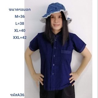 เสื้อหม้อห้อมคอจีนเข้ารูป รหัส A36