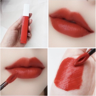 แดงอมส้มสดใส สีโทนนี้ที่เกาหลีฮิตมาก คือมันทาแล้วดูสดใส Maybelline Superstay Matte