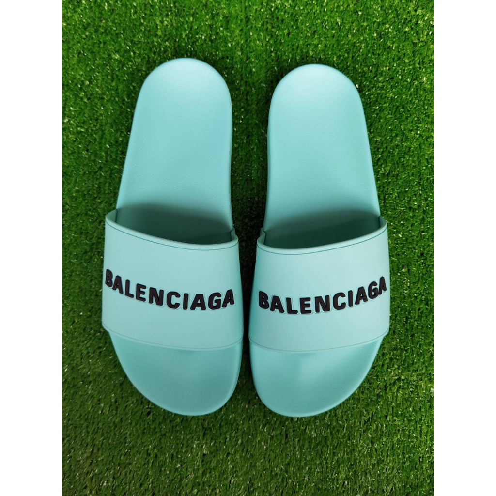 ของแท้ 100% รองเท้าแตะ Balenciaga (Pool Slide) สี Mint Black Size 44 ของใหม่ อุปกรณ์ครบ ถุงผ้า Balenciaga และ กล่อง
