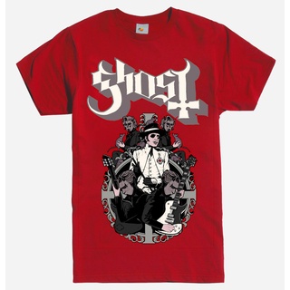 เสื้อยืด พิมพ์ลายวง Ghost Band Cardinal Copia Papa วงโลหะ สีแดง