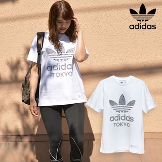 เสื้อยืด adidas Originals TREFOIL TOKYO TEE ไซส์ L (34) สีขาว ลาย HIROCOLEDGE ซื้อที่ญี่ปุ่น ใส่ครั้งเดียว อก-เอว 40