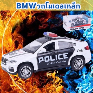 [ของลงใหม่จ้าาา]รถโมเดลเหล็ก รถตำรวจ BMW มีไฟ มีเสียงไซเรน✨ เปิดประตูได้