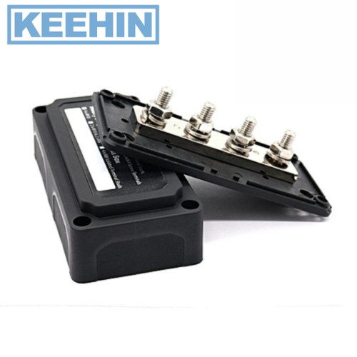 บัสบาร์กล่อง DC 48V/300A 2*M10 Stud,6*M5 scew 138*69*44.5mm Bus Bar Box DC 48V / 300A 2 * M10 Stud, 