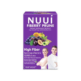 NUUI FIBERRY PRUNE หนุย ไฟเบอร์รี่ พรุน 3 กล่อง (1*10 รวม 30 ซอง) ช่วยกระตุ้นระบบขับถ่าย