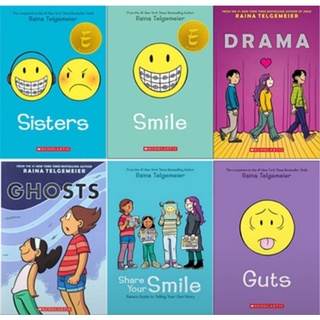 รวมหนังสือของ Raina Telgemeier  6 เล่ม Comic Book เรื่องราวชีวิตวัยรุ่น หนังสือการ์ตูนภาษาอังกฤษ สำหรับเด็กประถมปลาย