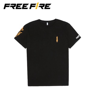 ราคาFree Fire เสื้อยืด ผ้าฝ้ายแท้ 100 % สีดำ ไซซ์ M L XL XXL