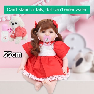 【Lifelike Baby Doll】ของเล่นเด็กตุ๊กตาเจ้าหญิงลิลลี่เสมือนจริงซิลิโคน 21.7in