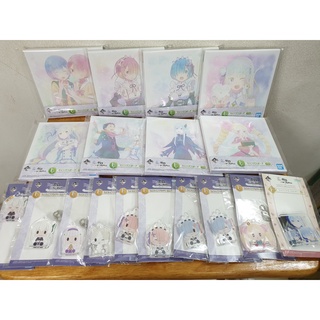 [บอร์ดภาพ / พวงกุญแจอะคริลิคแท้] Ichiban Kuji Re:Zero - Canvas Board / Acrylic Keychain - Emilia / Rem / Ram / Echidna