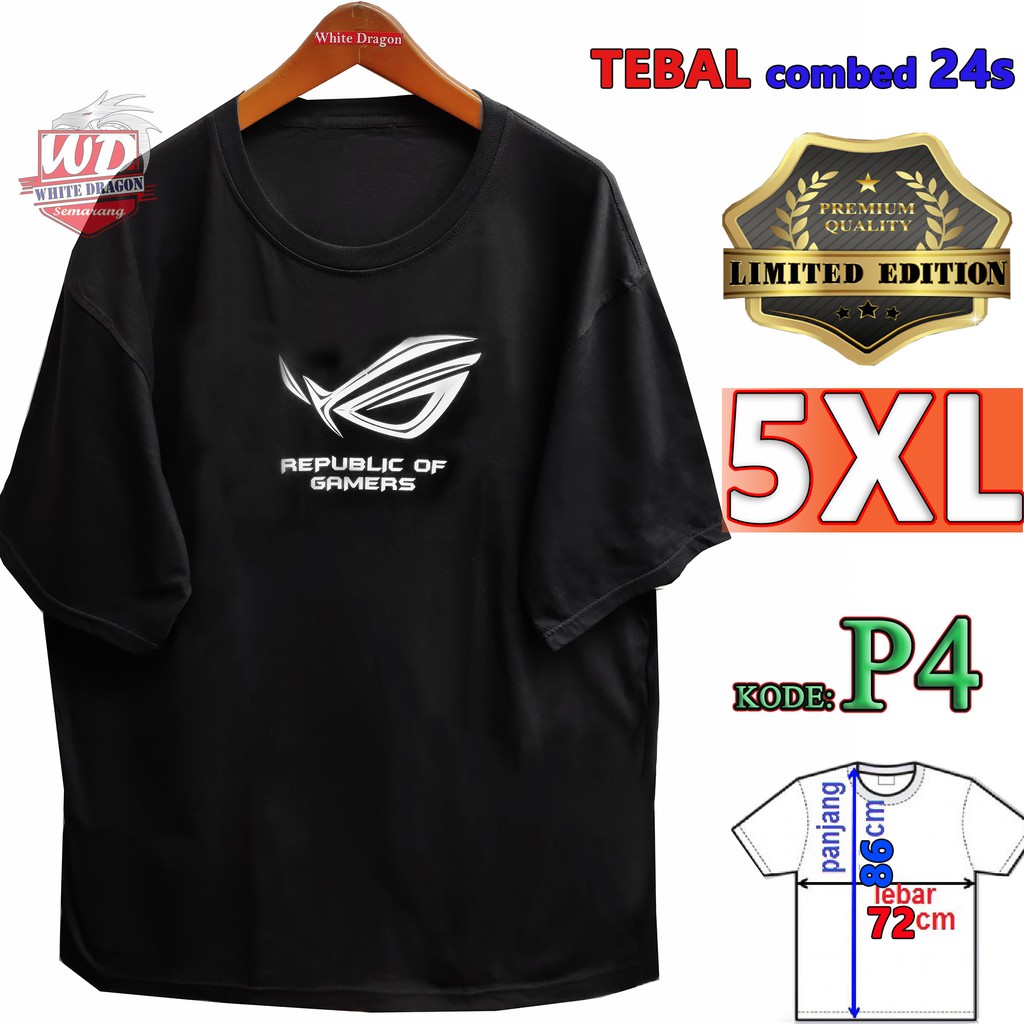 BIG SIZE 5XL Republic of Gamers JUMBO MENS T-SHIRT CODE P4