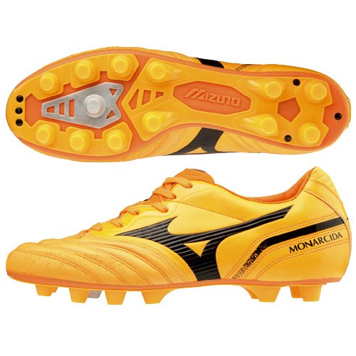 รองเท้าสตั๊ด mizuno ของแท้  รองเท้าฟุตบอลแท้  รุ่น Monarcida  Made in Japan สีส้ม  size 7.5=255,8.5=265