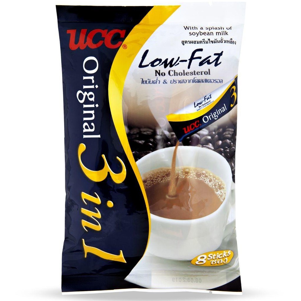 YUHO_REยูซีซี กาแฟปรุงสำเร็จ ชนิดผง ออริจินัล UCC Original Instant Coffee Mixed 3 in 1 Low fat ไขมันต่ำ ปราศจากโคเลสเตอร