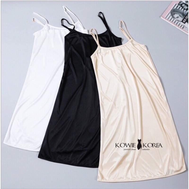 Kowie Korea  ซับในเดรสยาว  ซับในกันโป๊ UW 505 (ซื้อ 2 ชิ้นขึ้นไปคละแบบ แถมยางมัดผม)