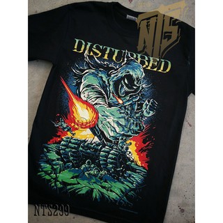 NTS​ 299 Disturbed เสื้อยืด ลายวงดนตรี ซิลค์สกรีน ผ้าคอตตอนห…