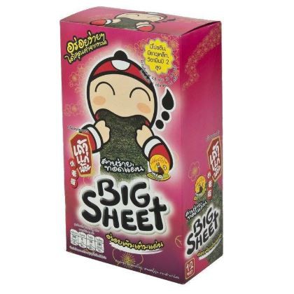 ส่งฟรี  เถ้าแก่น้อย BIG SHEET รสซอสญี่ปุ่น ขนาด 3.5กรัม ยกกล่อง 12ซอง สาหร่ายทอดแผ่นใหญ่ SEAWEED JAPANESE SAUCE     ฟรีปลายทาง